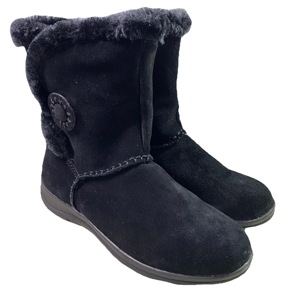 White‎ Mountain Women's Treeline Winter Ankle Boots Black Fur Lined Sz.6.5M NWB